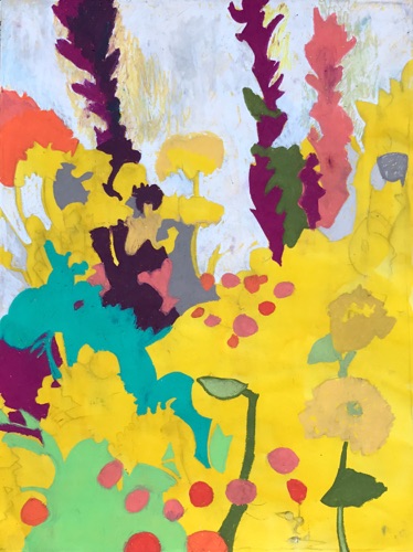 Flower Study Yellow;
watercolor and oil pastel on paper, 24 x 18" Flower Study Yellow;
watercolor and oil pastel on paper, 24 x 18"
